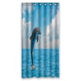 thumbnail image 1 of ABPHQTO Jumping Dolphins Beautiful Deep Oceanseascape Waterproof Polyester Shower Curtain and Hooks For Home Decor 36x72 Inch, 1 of 1