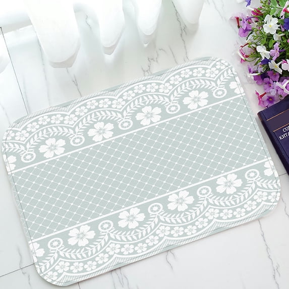 ABPHQTO Lace Flower Vintage Doormat Entrance Rug Area Rug Floor Mat Home Decor 23.5x16.7 Inch