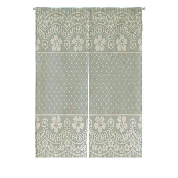 ABPHQTO Lace Flower Vintage Japanese Noren Curtain Doorway Door Window Treatment Curtains Cotton Linen Curtain 85x120 cm
