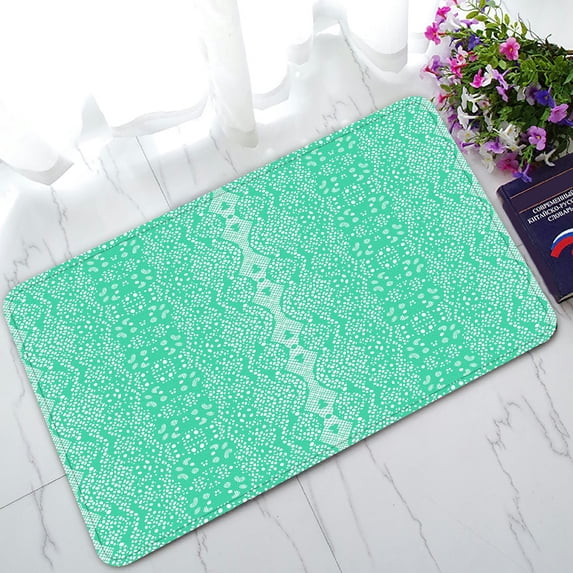 ABPHQTO Lace Mint Color Doormat Entrance Rug Area Rug Floor Mat Home Decor 23.5x16.7 Inch
