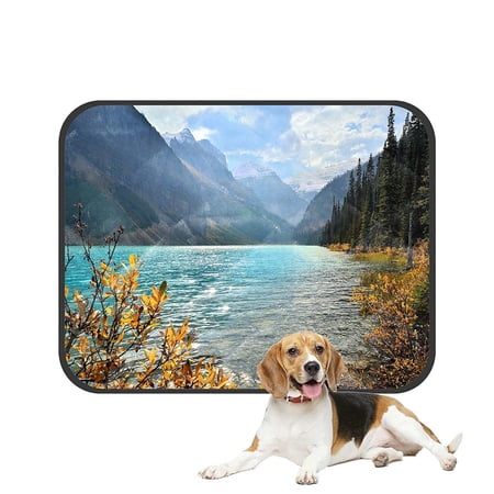 ABPHQTO Lake Louise Banff National Park Canada Autumn Colors Pet Dog Cat Bed Pee Pads Mat Cushion Potty Dogsblankets Crate Bed Kennel 28x36 inch