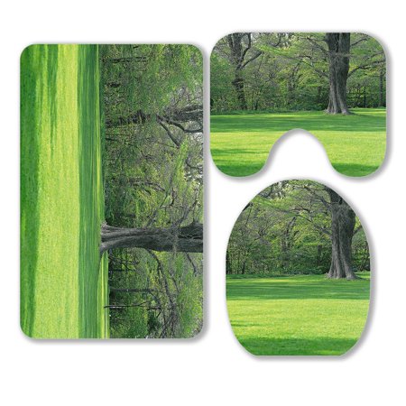 ABPHQTO Landscapes 3 Piece Bathroom Rugs Set Bath Rug Contour Mat and Toilet Lid Cover