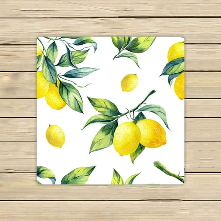 ABPHQTO Lemon White Towels Beach Bath Pool Sprot Travel Hand Spa Towel 13x13 Inch