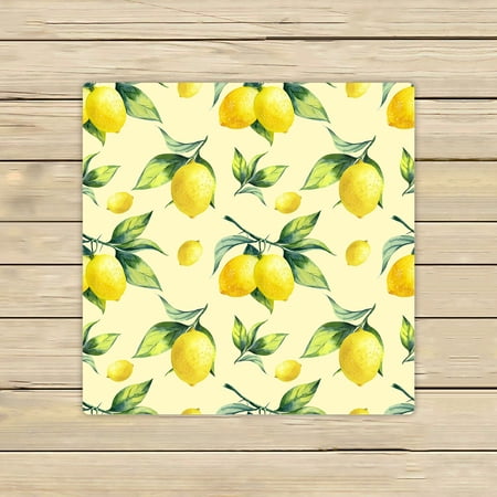 ABPHQTO Lemon Yellow Towels,Beach Bath Pool Sprot Travel Hand Spa Towel 13x13 Inch