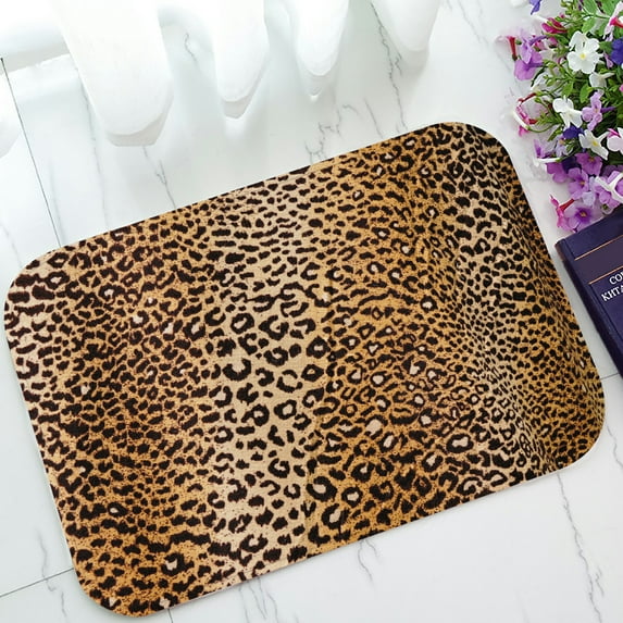 ABPHQTO Leopard Doormat Entrance Rug Area Rug Floor Mat Home Decor 23.5x16.7 Inch