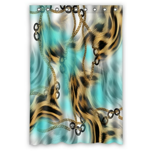 ABPHQTO Leopard Waterproof Polyester Shower Curtain and Hooks For Home Decor 48x72 Inch