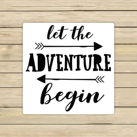 ABPHQTO Let The Adventure Begin Slogan Towels,Beach Bath Pool Sprot Travel Hand Spa Towel 13x13 Inch