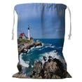 thumbnail image 1 of ABPHQTO Lighthouse Ocean Storage Basket Laundry Bag with Drawstring 24x32 Inch, 1 of 3