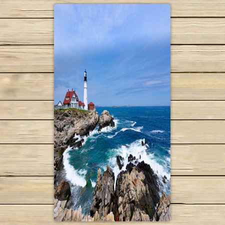 ABPHQTO Lighthouse Ocean Towels Beach Bath Pool Sprot Travel Hand Spa Towel 30x56 Inch