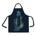 thumbnail image 1 of ABPHQTO Lighthouse Storm Ink Engraving Nautical Theme Apron Home Kitchen Apron with Pockets, 1 of 1