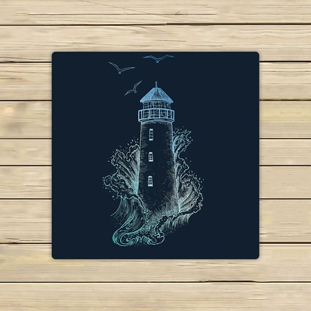 ABPHQTO Lighthouse Storm Ink Engraving Nautical Theme Towels Beach Bath Pool Sprot Travel Hand Spa Towel 13x13 Inch