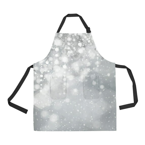 ABPHQTO Lights Stars Gray Apron Home Kitchen Apron with Pockets
