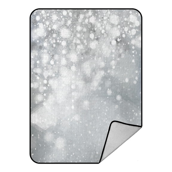 ABPHQTO Lights Stars Gray Fleece Blanket Fleece Back Throw Blanket 58x80inch