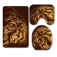 thumbnail image 1 of ABPHQTO Lion 3 Piece Bathroom Rugs Set Bath Rug Contour Mat and Toilet Lid Cover, 1 of 1