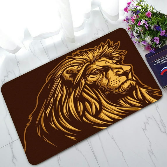 ABPHQTO Lion Doormat Entrance Rug Area Rug Floor Mat Home Decor 30x18 Inch