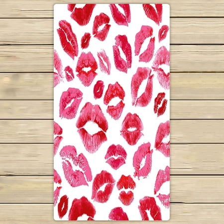 ABPHQTO Lips Prints Towels Beach Bath Pool Sprot Travel Hand Spa Towel 30x56 Inch