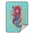thumbnail image 1 of ABPHQTO Little Mermaid Under Sea Doodle Cartoon Character Fleece Blanket Fleece Back Throw Blanket 58x80 Inch, 1 of 1