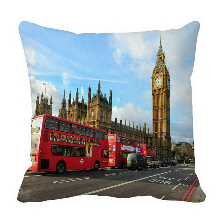 ABPHQTO London Buses With Big Ben London England Pillow Case Pillow Cover Pillow Protector Two Sides For Couch Bed 20x20 Inch Walmart
