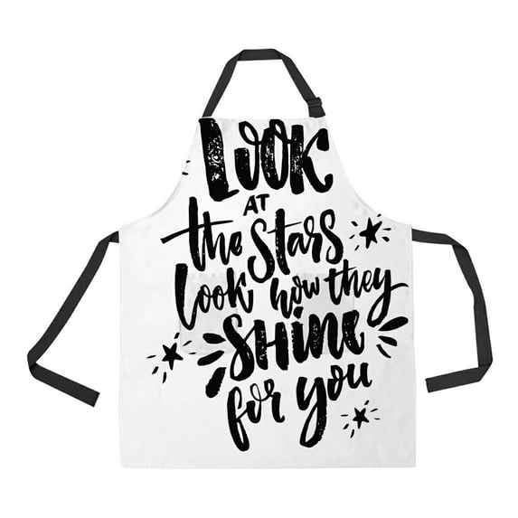ABPHQTO Look At Stars Look How They Shine For You Inspiration Quote Apron Home Kitchen Apron with Pockets