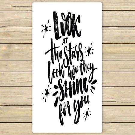 ABPHQTO Look At Stars Look How They Shine For You Inspiration Quote Towels,Beach Bath Pool Sprot Travel Hand Spa Towel 30x56 Inch