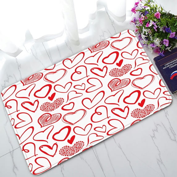 ABPHQTO Love Heart Sketch Hearts Doormat Entrance Rug Area Rug Floor Mat Home Decor 30x18 Inch