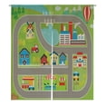 thumbnail image 1 of ABPHQTO Lovely City Landscape Car Track Japanese Noren Curtain Doorway Door Window Treatment Curtains Cotton Linen Curtain 105x120 cm, 1 of 1