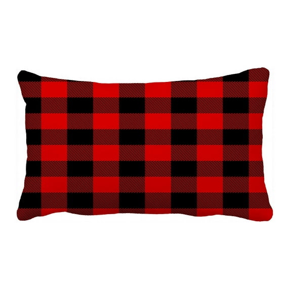 ABPHQTO Lumberjack Pattern Moving Black And Red Cells Pillow Case Pillow Cover Pillow Protector Two Sides For Couch Bed 20x30 Inch