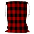 thumbnail image 1 of ABPHQTO Lumberjack Pattern Moving Black And Red Cells Storage Basket Laundry Bag with Drawstring 18x24 Inch, 1 of 3