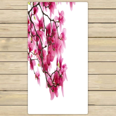 ABPHQTO Magnolia Clusters Isolated On White Towels Beach Bath Pool Sprot Travel Hand Spa Towel 30x56 Inch