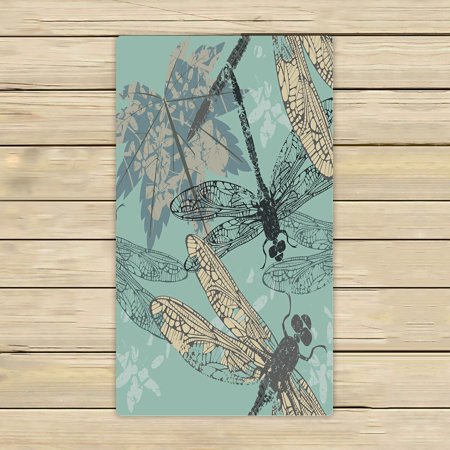 ABPHQTO Maple Leaf Dragonflies Towels Beach Bath Pool Sprot Travel Hand Spa Towel 16x28 Inch