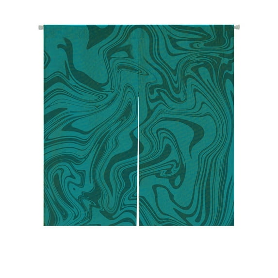 ABPHQTO Marble Blue And Aqua Pretty Texture Japanese Noren Curtain Doorway Door Window Treatment Curtains Cotton Linen Curtain 85x90 cm
