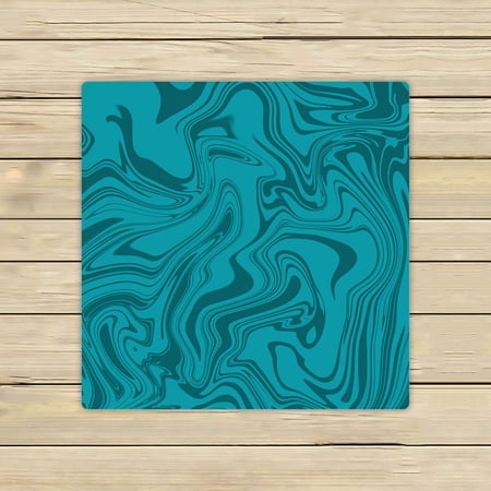 ABPHQTO Marble Blue And Aqua Pretty Texture Towels Beach Bath Pool Sprot Travel Hand Spa Towel 13x13 Inch