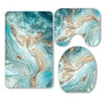 thumbnail image 1 of ABPHQTO Marble Texture Eastern Technique Ebru 3 Piece Bathroom Rugs Set Bath Rug Contour Mat and Toilet Lid Cover, 1 of 2