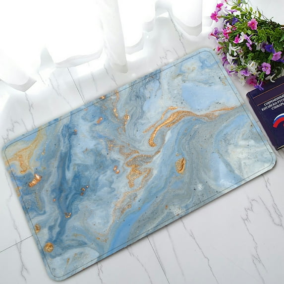 ABPHQTO Marble Texture Eastern Technique Ebru Doormat Entrance Rug Area Rug Floor Mat Home Decor 30x18 Inch
