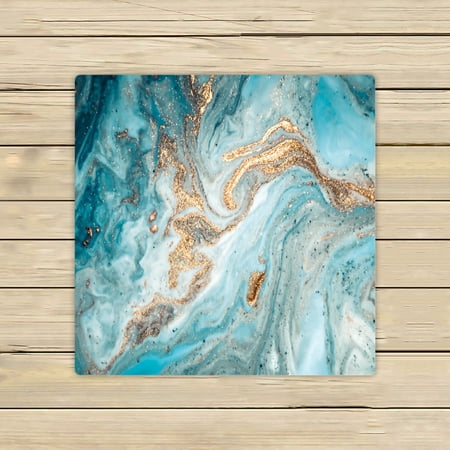 ABPHQTO Marble Texture Eastern Technique Ebru Towels,Beach Bath Pool Sprot Travel Hand Spa Towel 13x13 Inch