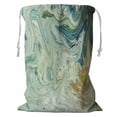 thumbnail image 1 of ABPHQTO Marbled Blue Green And Golden Liquid Marble Pattern Storage Basket Laundry Bag with Drawstring 24x32 Inch, 1 of 3