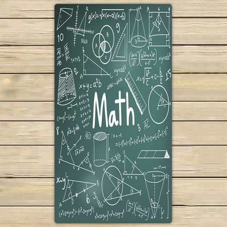 ABPHQTO Math Theoryformula Equation Doodle Blackboard Towels Beach Bath Pool Sprot Travel Hand Spa Towel 30x56 Inch