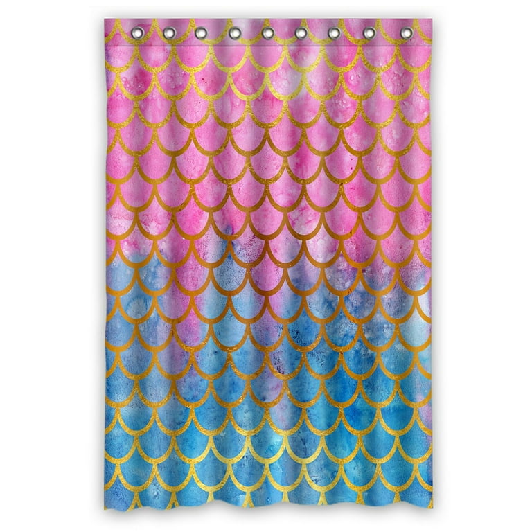 ABPHQTO Mermaid Scales Fish Scales Bright Summer Reptilian Scales  Waterproof Polyester Shower Curtain and Hooks For Home Decor 48x72 Inch 