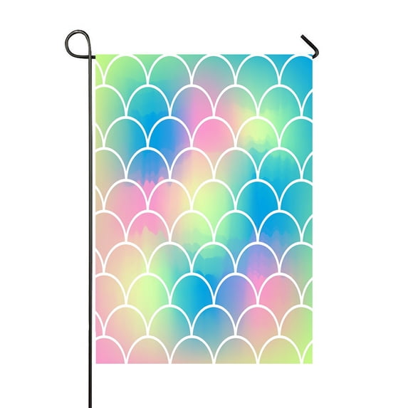 ABPHQTO Mermaid Tale On Trendy Gradient Home Outdoor Garden Flag House Banner Size 28x40 Inch
