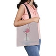 thumbnail image 1 of ABPHQTO Modern Pink Flamingo Bird Lake Waters Sunrise Canvas Bag Reusable Tote Grocery Shopping Bags Tote Bag 14x16 inch, 1 of 2