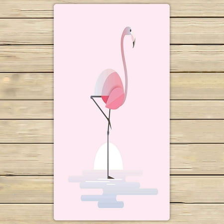 ABPHQTO Modern Pink Flamingo Bird Lake Waters Sunrise Towels Beach Bath Pool Sprot Travel Hand Spa Towel 30x56 Inch