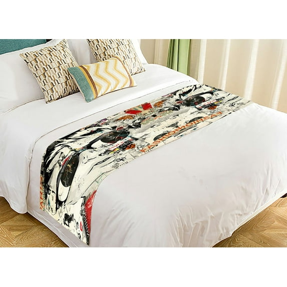 ABPHQTO Modern Teenage Girl Bed Runner Bedding Scarf Bed Decoration 20x95 inch