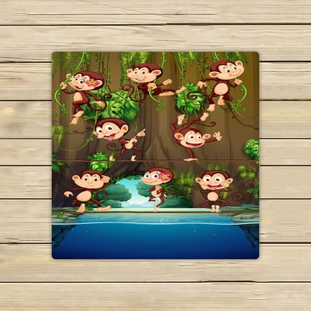 ABPHQTO Monkeys Climbing Vine Towels Beach Bath Pool Sprot Travel Hand Spa Towel 13x13 Inch