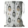 thumbnail image 1 of ABPHQTO Monochrome Cute Penguins Storage Basket Laundry Bag with Drawstring 24x32 Inch, 1 of 3