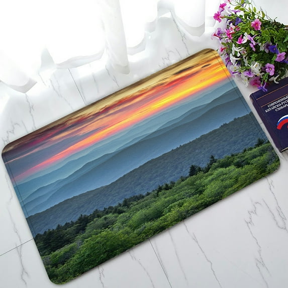 ABPHQTO Mountains Ridges Sunset Great Smoky Mountains Doormat Entrance Rug Area Rug Floor Mat Home Decor 30x18 Inch