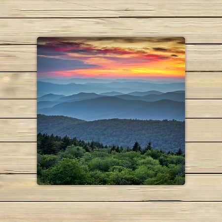 ABPHQTO Mountains Ridges Sunset Great Smoky Mountains Towels,Beach Bath Pool Sprot Travel Hand Spa Towel 13x13 Inch