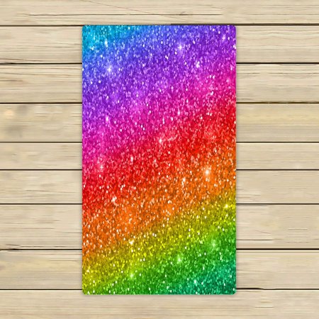 ABPHQTO Multicolored Glitter Towels,Beach Bath Pool Sprot Travel Hand Spa Towel 16x28 Inch