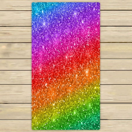 ABPHQTO Multicolored Glitter Towels,Beach Bath Pool Sprot Travel Hand Spa Towel 30x56 Inch
