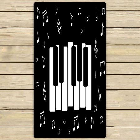 ABPHQTO Music Icon With Piano And Musical Notes Towels,Beach Bath Pool Sprot Travel Hand Spa Towel 30x56 Inch
