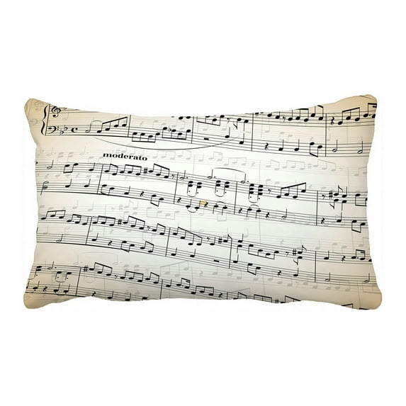 ABPHQTO Music Notes Stave Old Paper Pillow Case Pillow Cover Pillow Protector Two Sides For Couch Bed 20x30 Inch